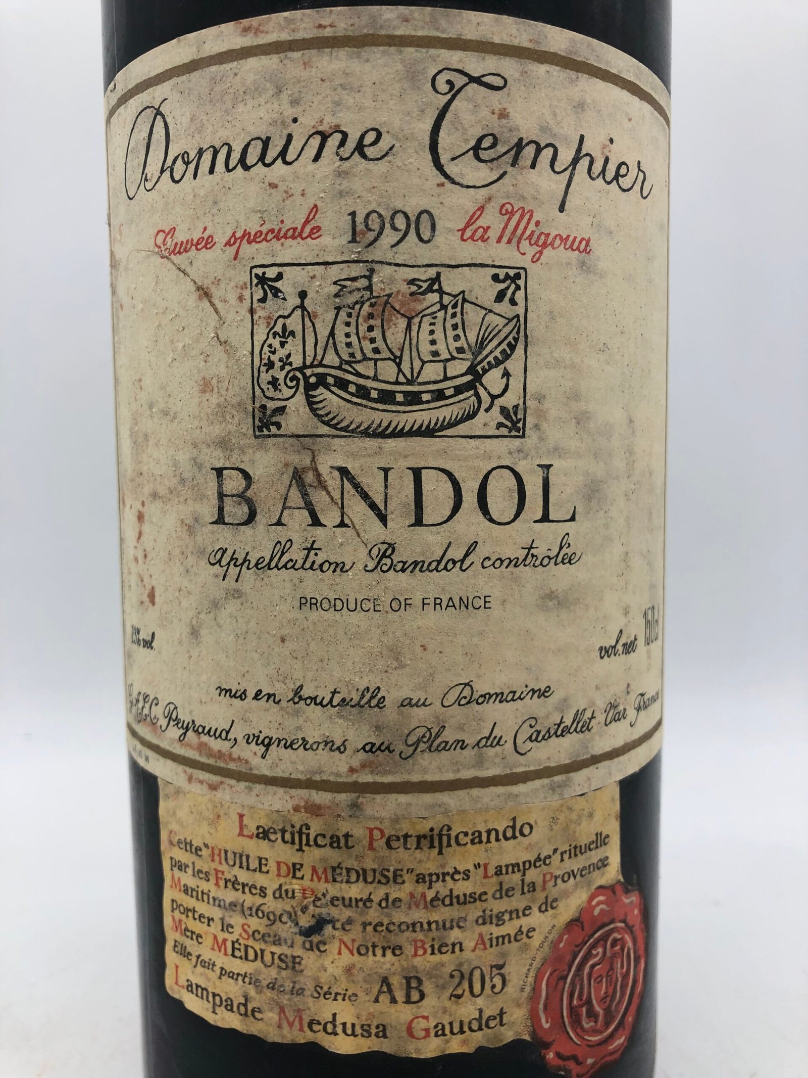 1 x 1,5ltr Bandol Cuvée Speciale La Migoua Domaine Tempier 1990 (Magnum)