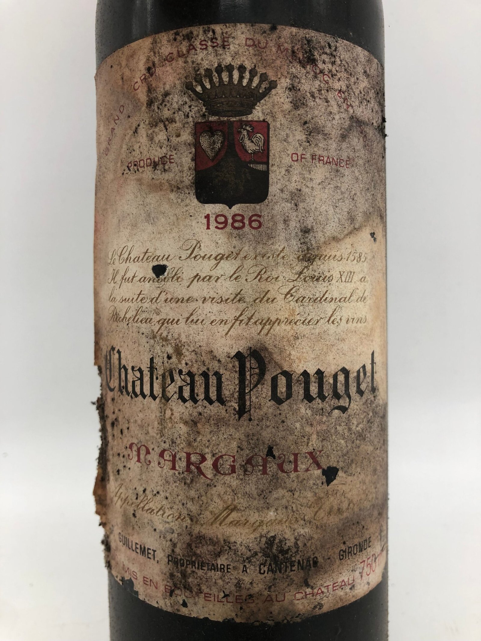 1 x 75cl Chateau Pouget, Margaux 1986