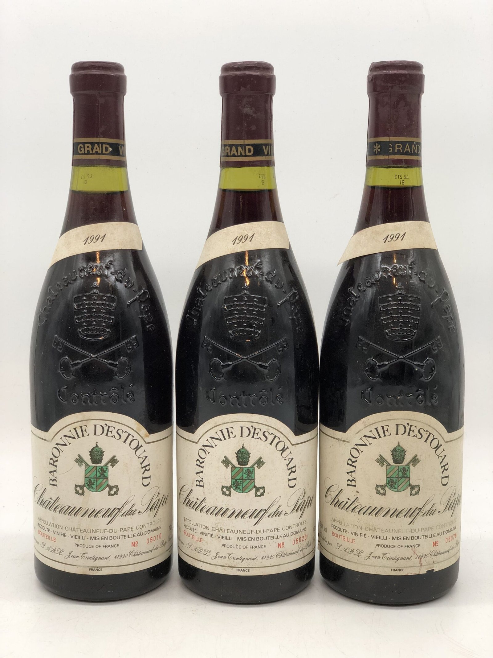 3 x 75cl La Baronnie d’Estouard Chateauneuf-du-Pape 1991